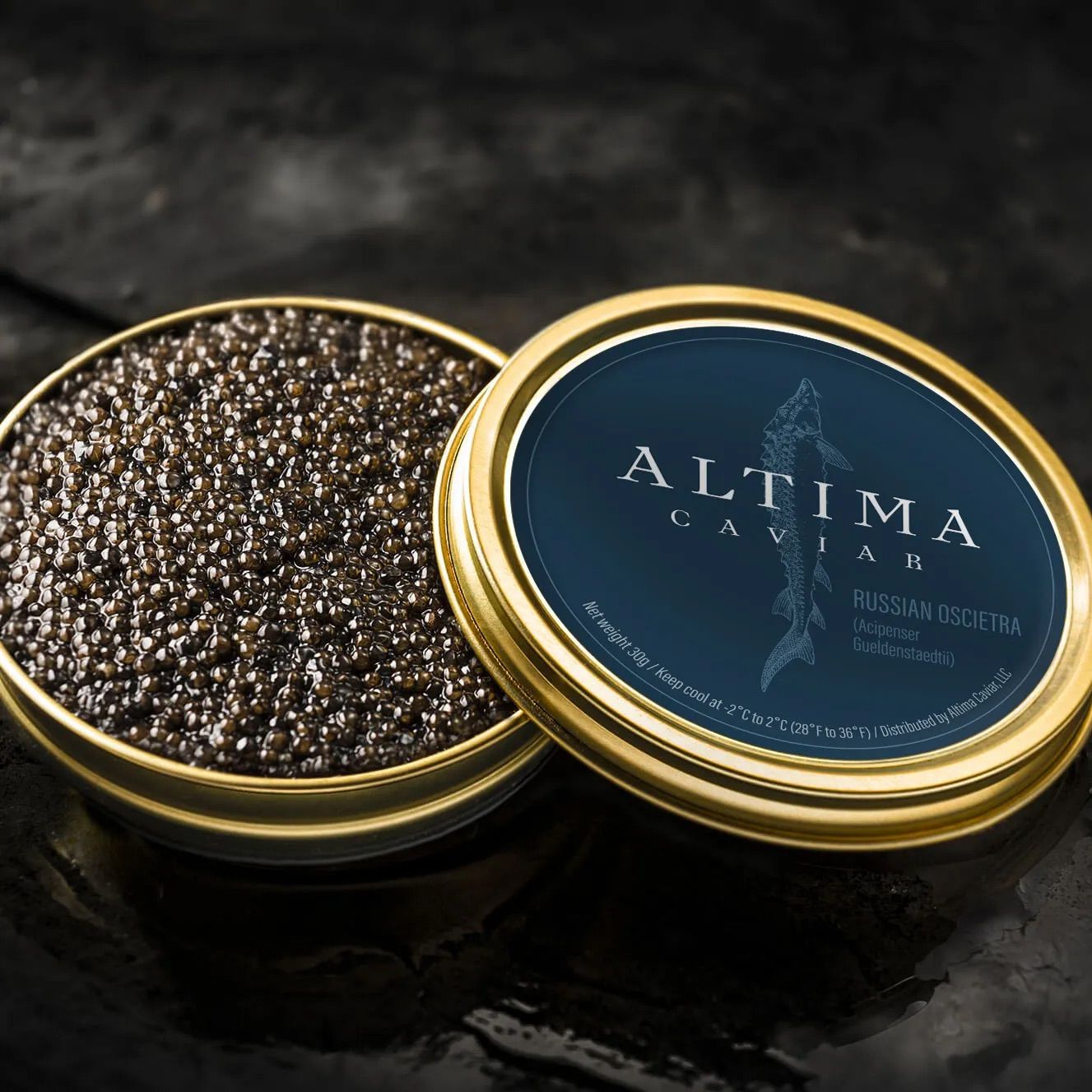 Platinum Oscietra Caviar 100g (Acipenser gueldenstaedtii) - Moldova - Altima Caviar Palm Beach