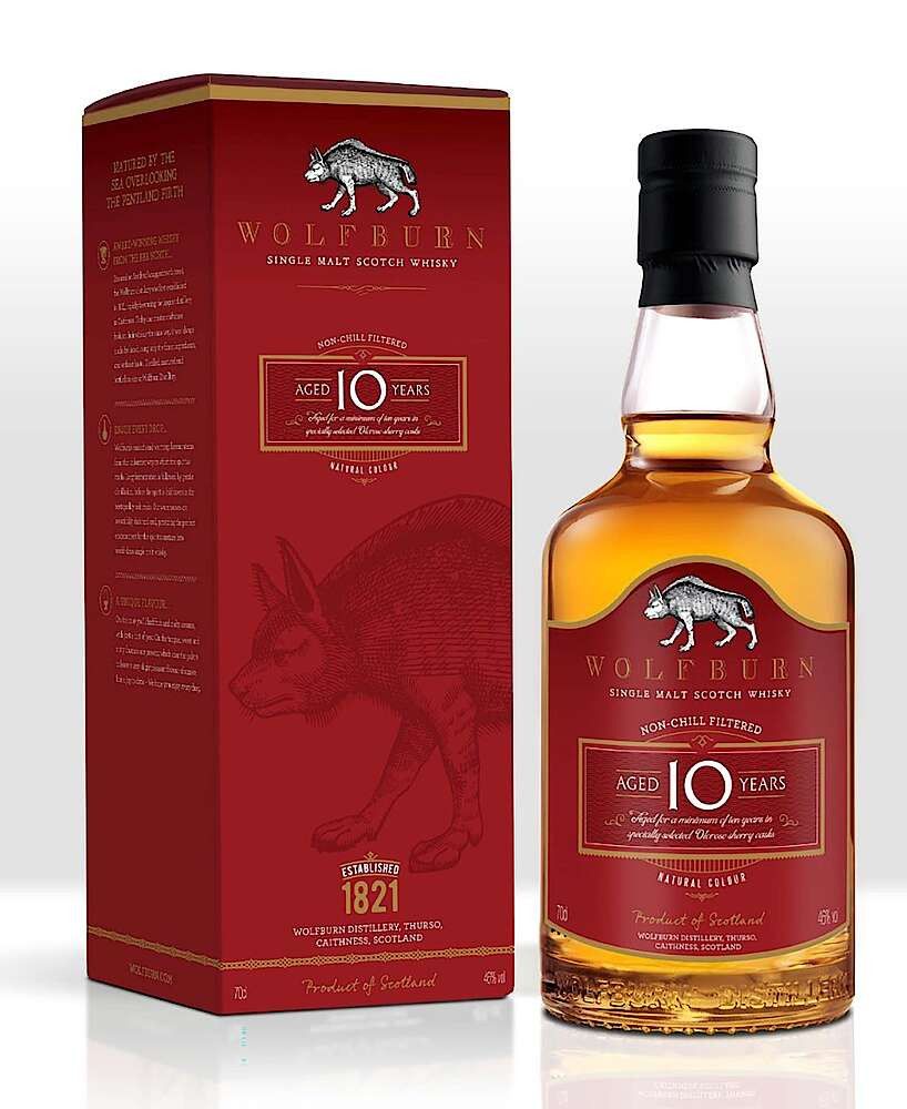 Wolfburn 10 Year Old Single Malt Caithness Scotch Whisky - 750ml