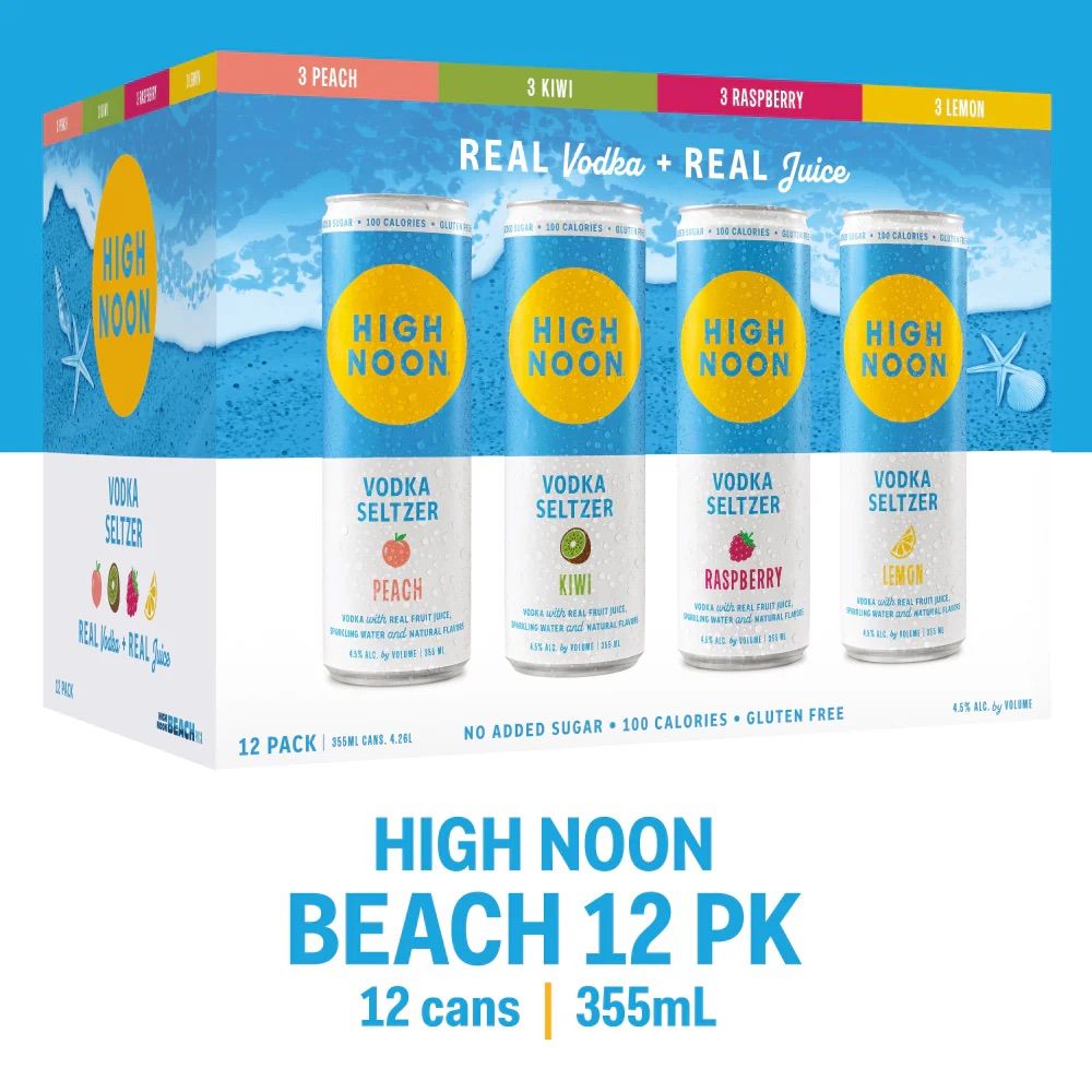 High Noon Vodka Variety Beach 12 Pack - 355ML