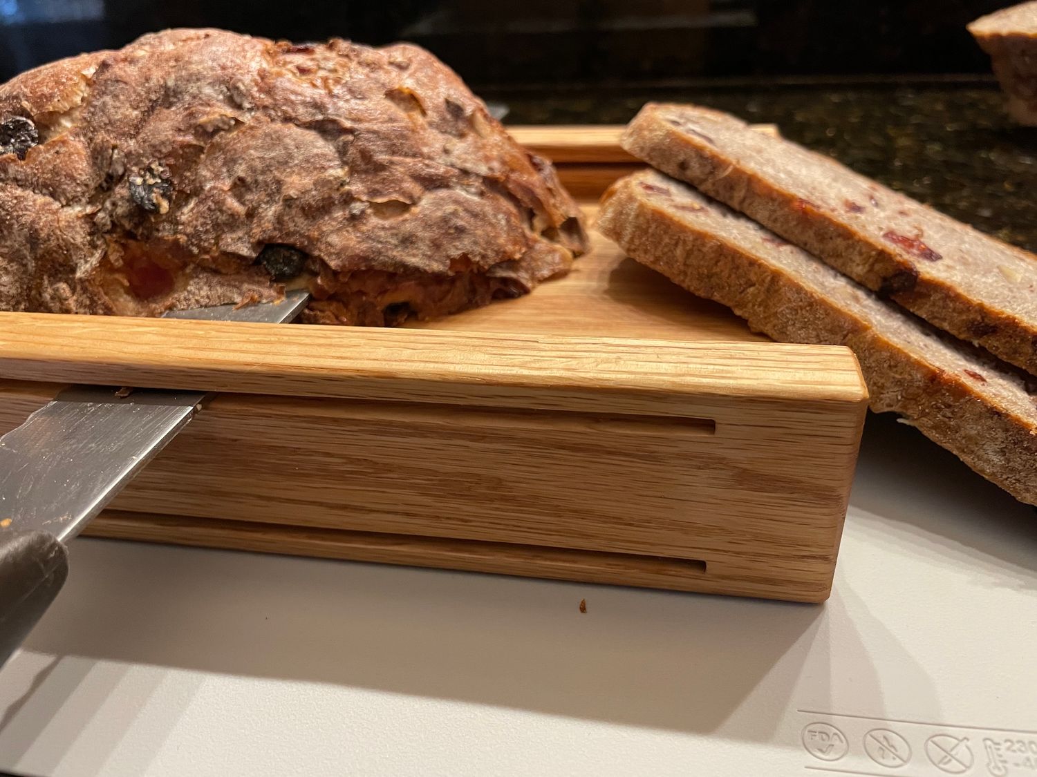 Bread Slicing Guide Horizontal Mini Two-Cut Slice Thickness 3/8, 1/2-inch Maximum Loaf Width 5 1/2-inches Handcrafted by Mystery Lathe Lincolnton Ga
