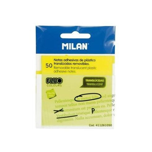 Bloco Notas Aderentes Milan Fluo Amarelo 76x76mm.