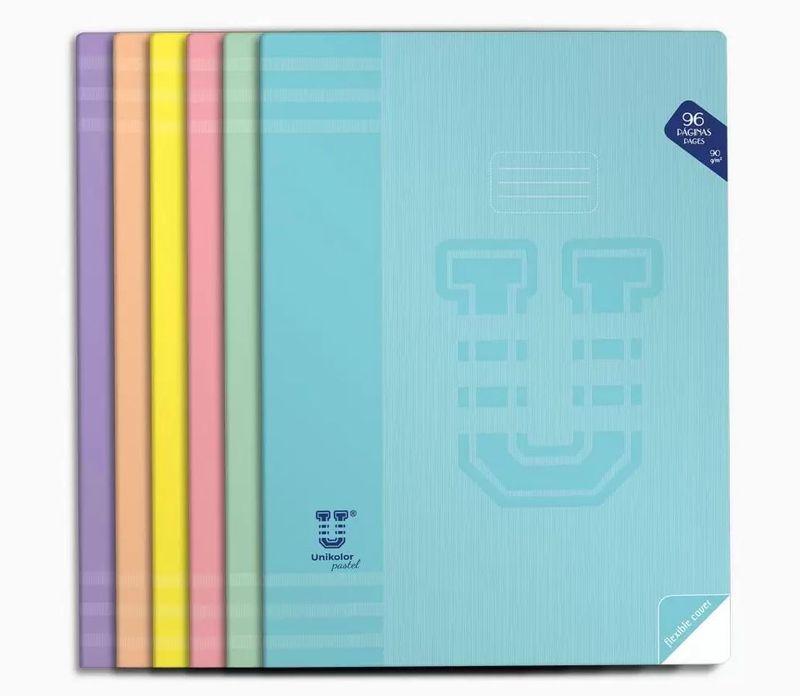 Caderno Unikolor A4 Capa Pp Agrafado Pastel