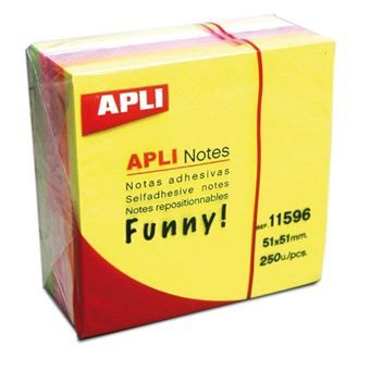 Cubo Notas Aderentes APLI Funny 51x51mm.