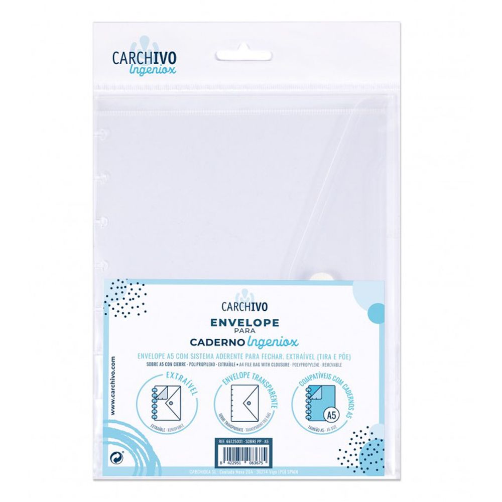 Envelope A5 p/ Caderno Intelig​. Carchivo Ingeniox