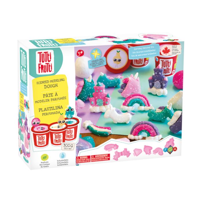 Plasticina Tuti Frutti Trio Unicórnio e Arco-Íris