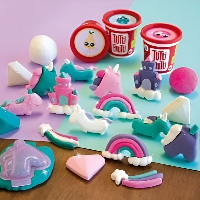 Plasticina Tuti Frutti Trio Unicórnio e Arco-Íris