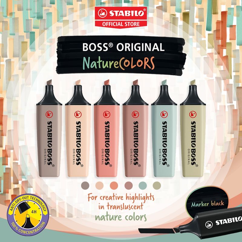 Sublinhador Stabilo Boss Nature Colors  Pack 6