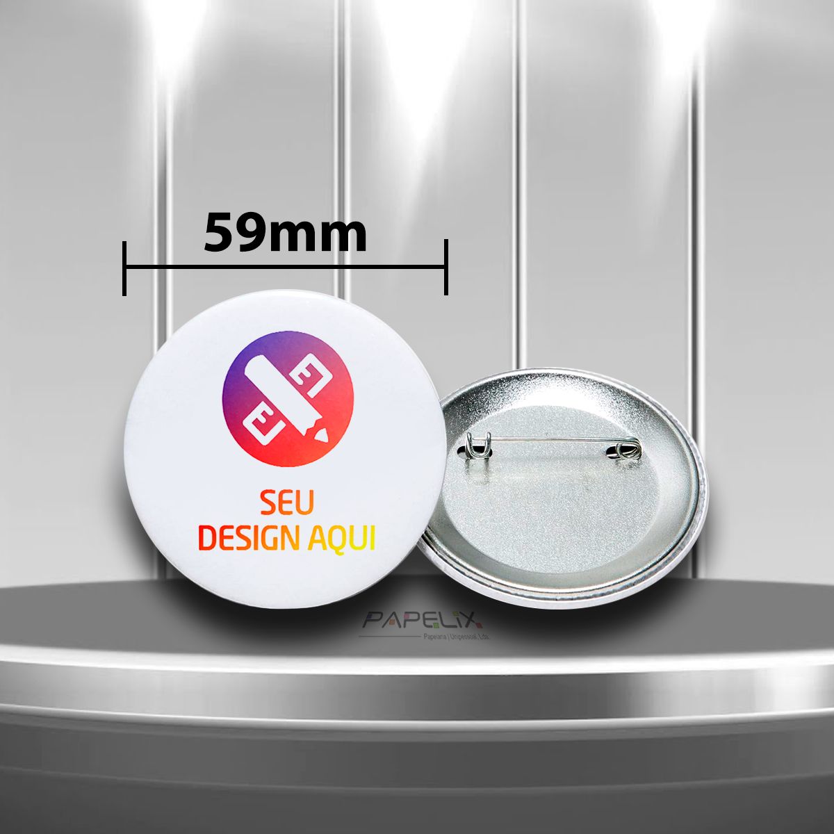 Crachá | Pin Extra Grande 59mm.
