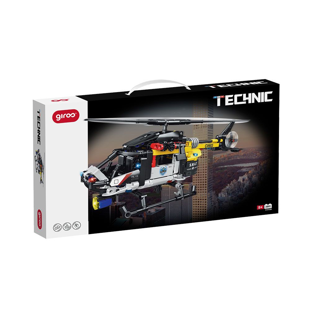 Giros Encaixes Technic Helicóptero SWAT