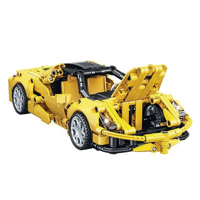 Giros Encaixes Technic Racing Car Pullback Amarelo