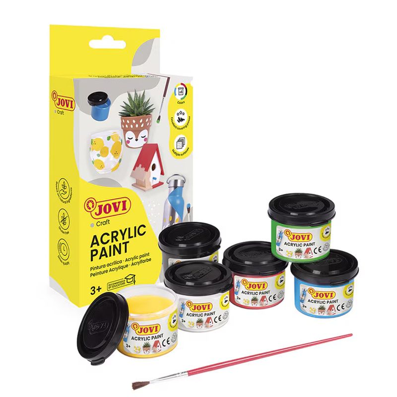 Tinta Acrílica Decor Acryl  55ml C/6 cores e pincel