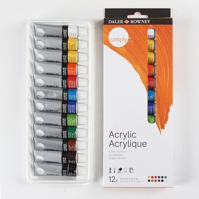 Tinta Acrílica Daler Rowney Simply 12ml c/12cores