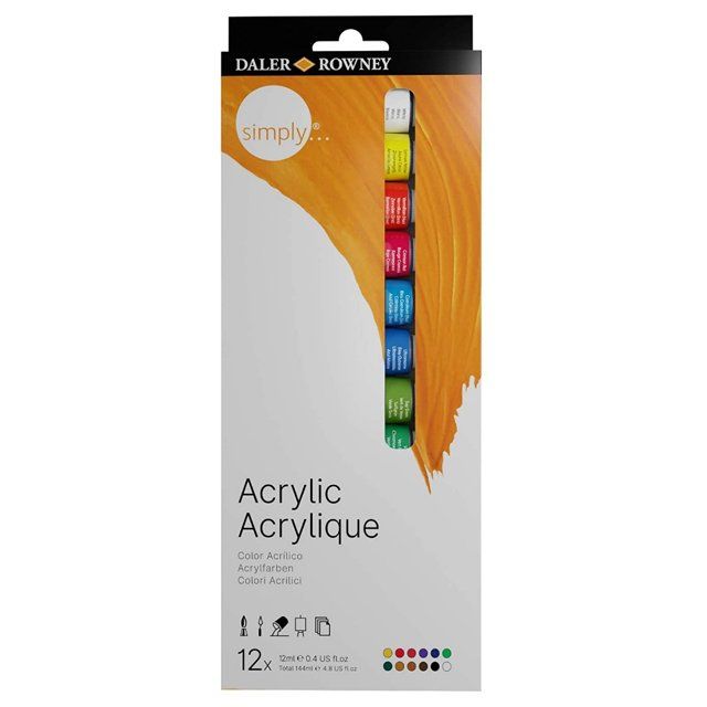 Tinta Acrílica Daler Rowney Simply 12ml c/12cores