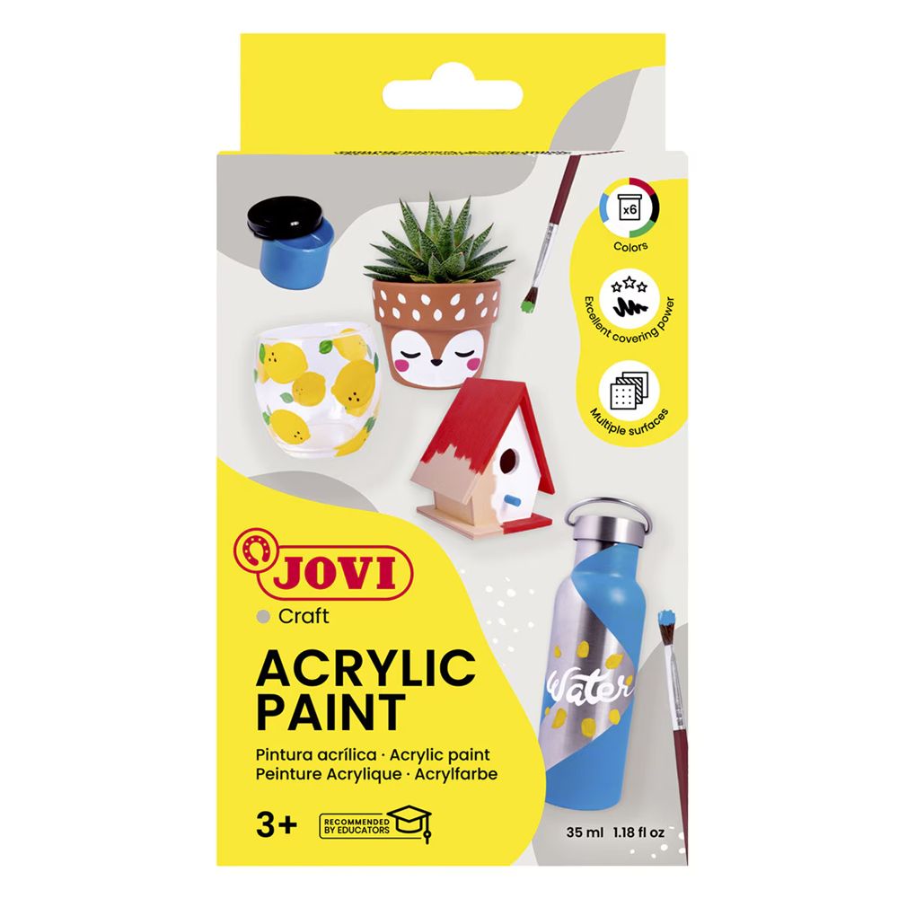 Tinta Acrílica Decor Acryl  55ml C/6 cores e pincel