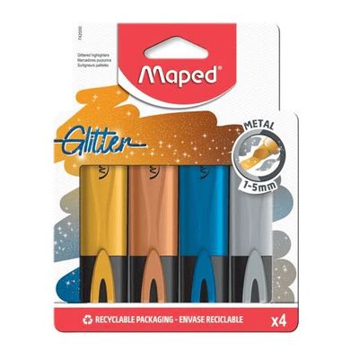 Sublinhadores Maped Fluo Peps Glitter Metalico