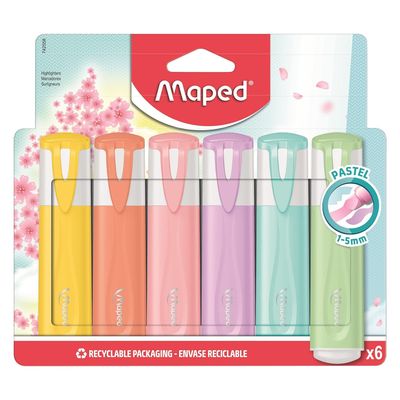 Sublinhador Maped Pack 6 Pastel
