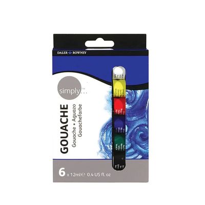Tinta Guache Daler Rowney Simply c/6 cores 12ml
