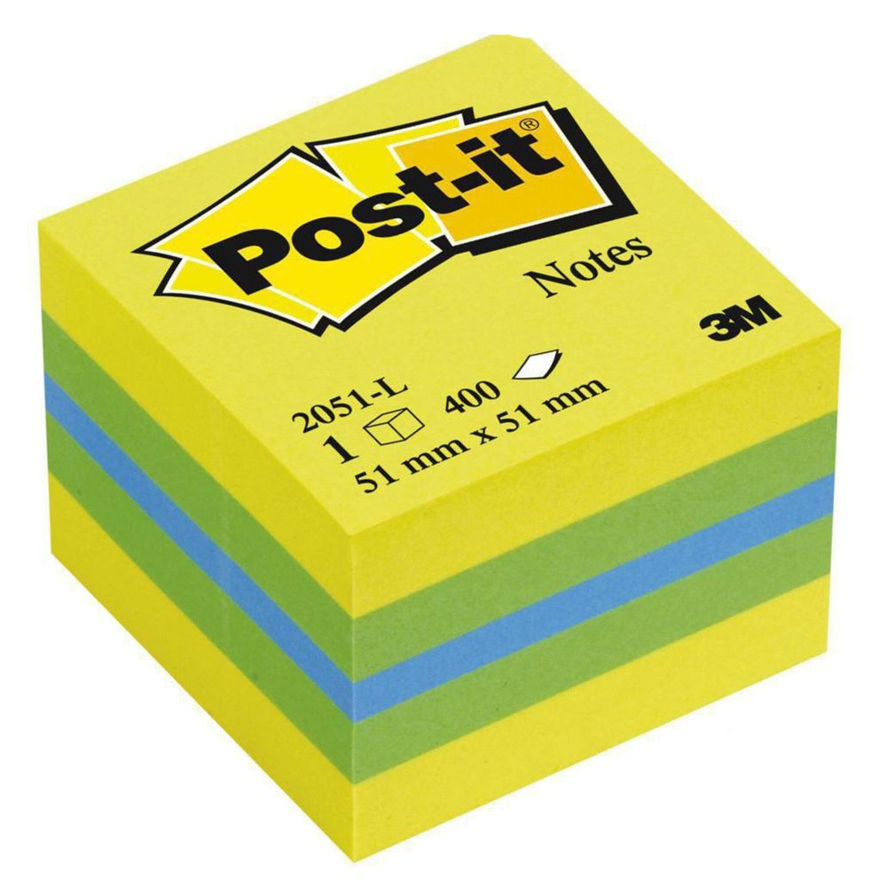 Mini Cubo Notas Aderentes Post-it 51x51mm.