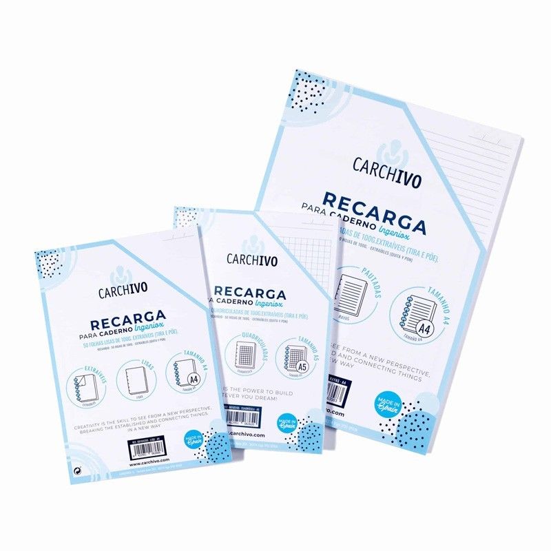 Recarga My Planner A5 p/ Caderno Intelig​. Carchivo Ingeniox