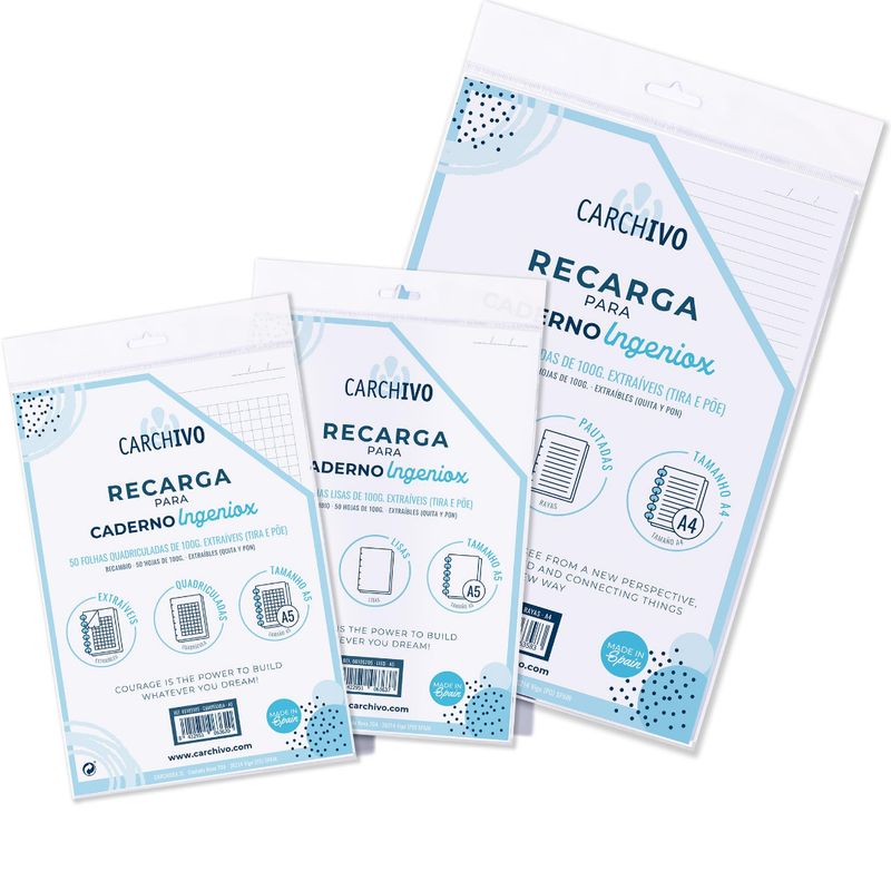 Recarga A4 Paut. p/ Caderno Intelig​. Carchivo Ingeniox