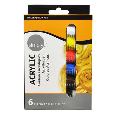 Tinta Acrílica Daler Rowney Simply 12ml c/6cores