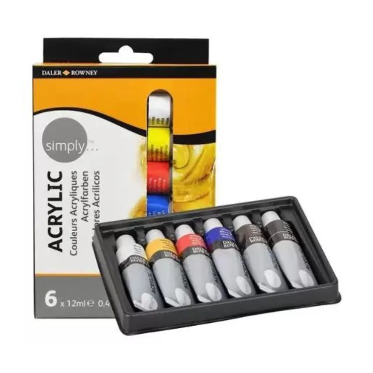Tinta Acrílica Daler Rowney Simply 12ml c/6cores