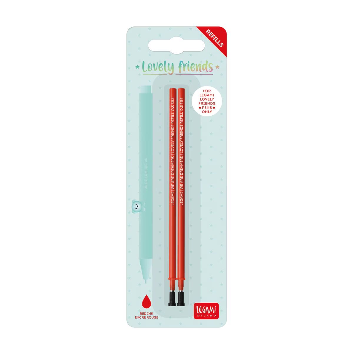 Recarga Legami Erasable Gel Pen Vermelho - 2 Unidades