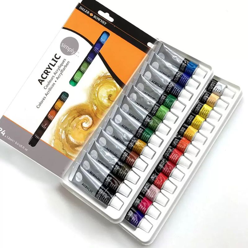 Tinta Acrílica Daler Rowney Simply 12ml c/24cores