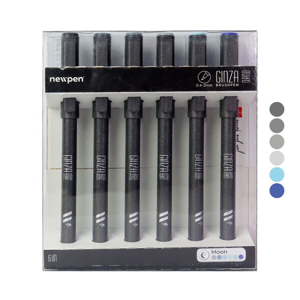 Caneta BrushPen Ginza Nano Magic Moon c/6 unidades