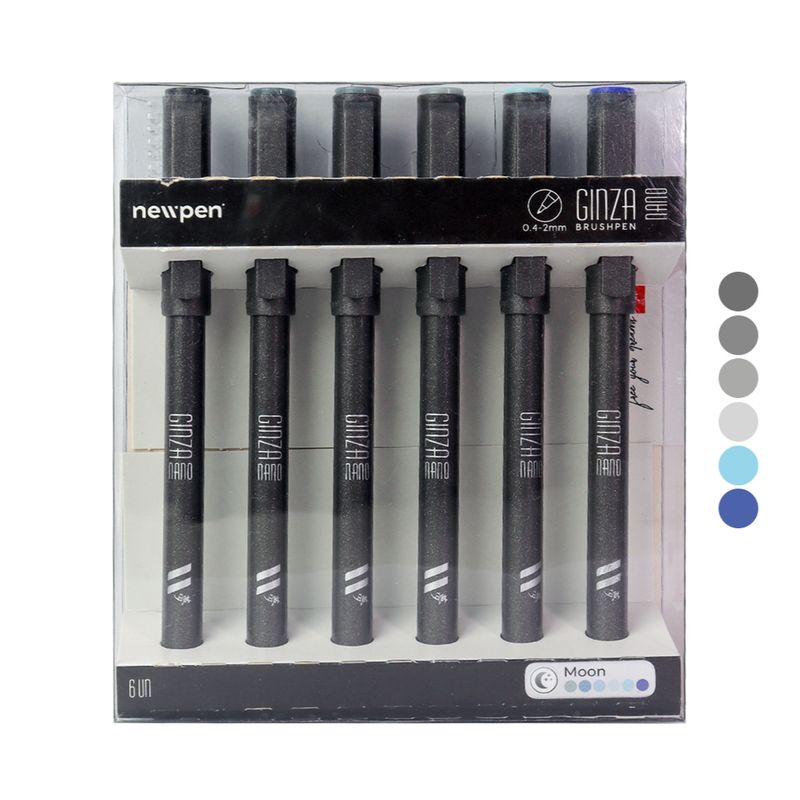 Caneta BrushPen Ginza Nano Magic Moon c/6 unidades