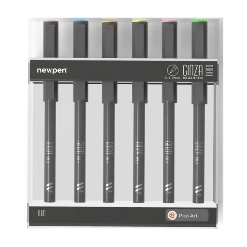 Caneta BrushPen Ginza Nano Pop Art c/6 unidades