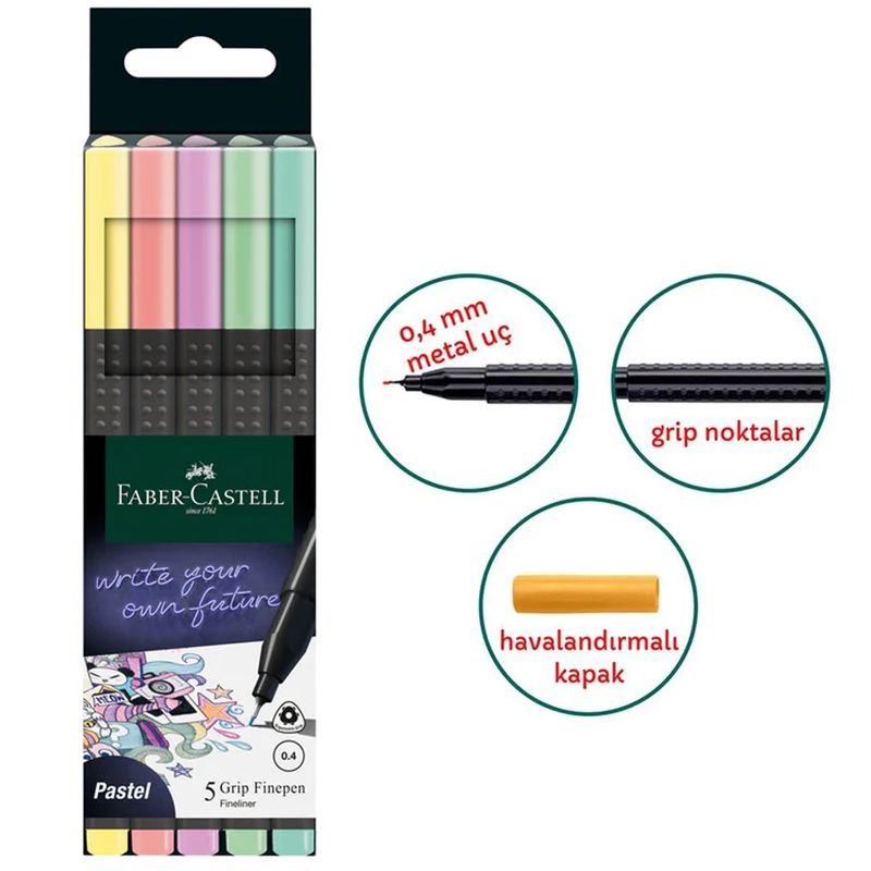 Marcador Fineliner Faber-Castell Pastel
