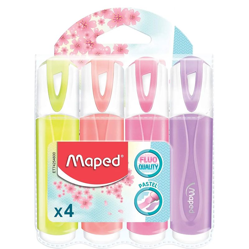 Sublinhador Maped Pack 4 Pastel