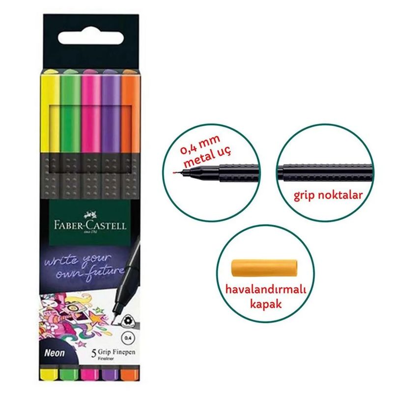 Marcador Fineliner Faber-Castell Néon