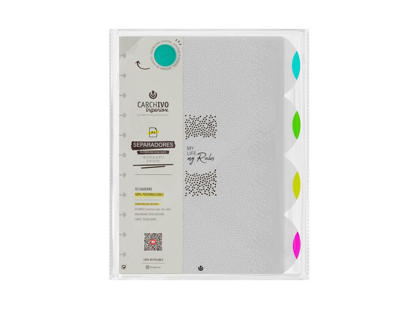 Separadores A4 p/ Caderno Intelig​. Carchivo Ingeniox