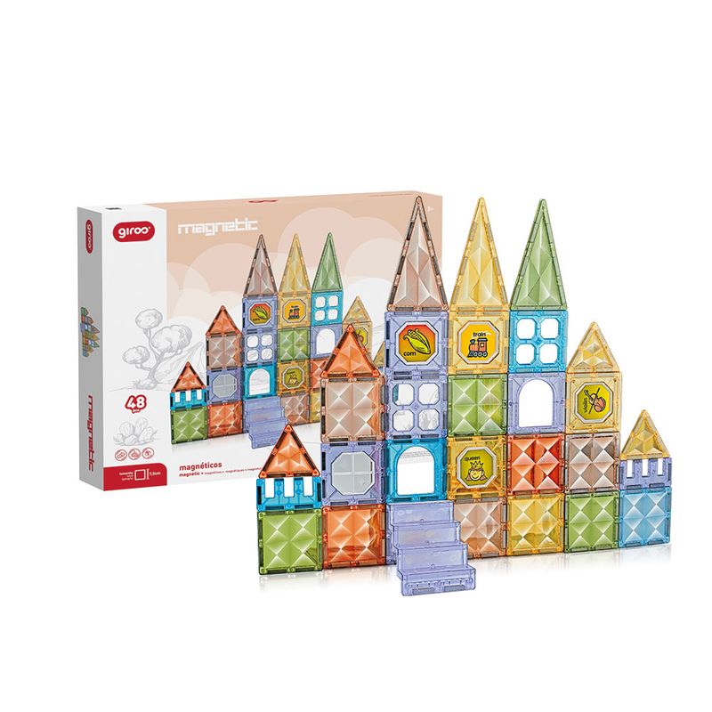 Jogo Magnético Formas Diamond 48 pcs