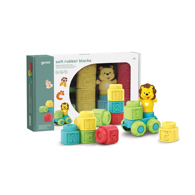 Blocos de Borracha Macia 19 pcs Letras e Números