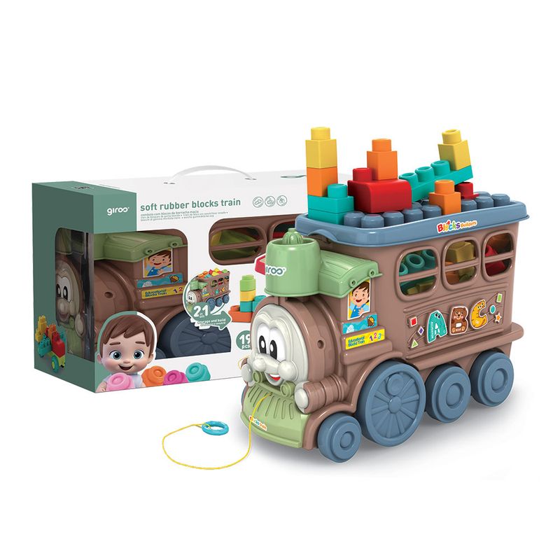 Comboio ABC Multiatividades de Arraste 19 pcs 2 em 1