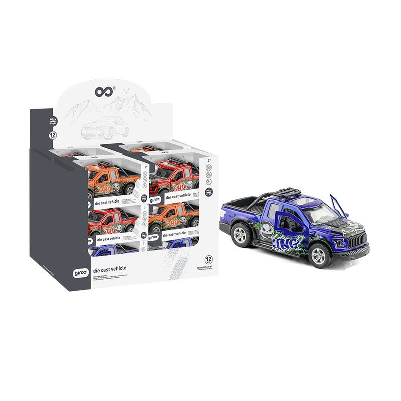 Carro King 3 Sort. Pull Back 1:32 Giros