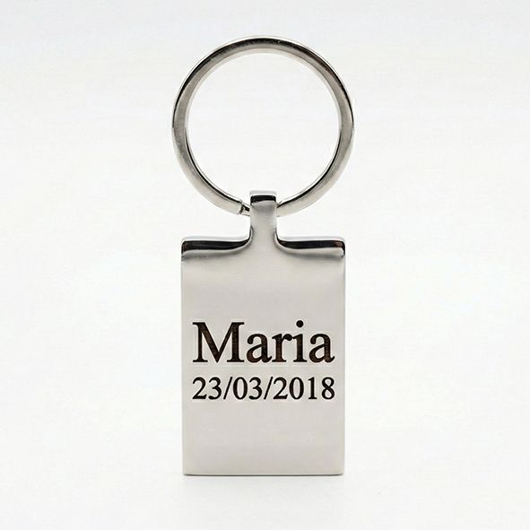 Porta-Chaves Personalizado em Aço Inoxidável - Quadrado