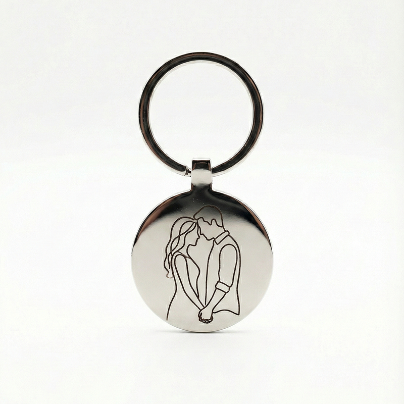 Porta-Chaves Personalizado em Aço Inoxidável - Redondo 30mm