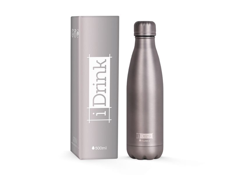 Garrafa Térmica IDrink Metalizada Prateada