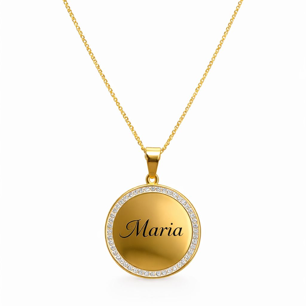 Colar Brilho Dourado Personalizado