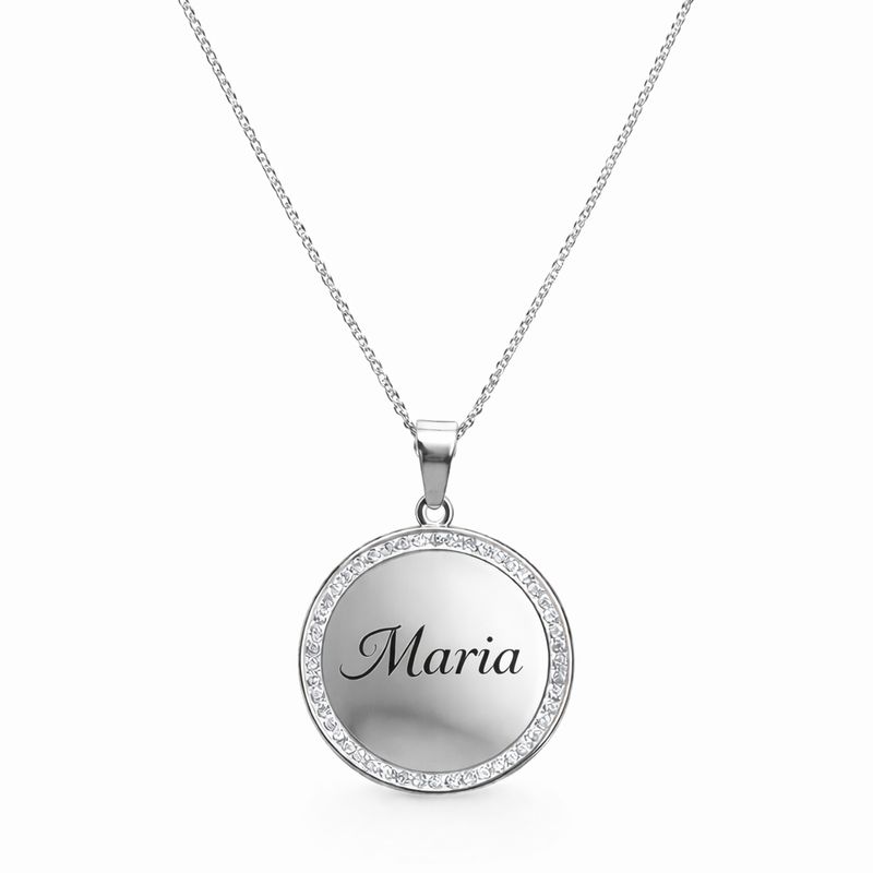 Colar Brilho Prateado Personalizado