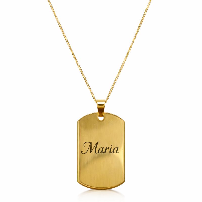 Colar Chapa Dourada Personalizado