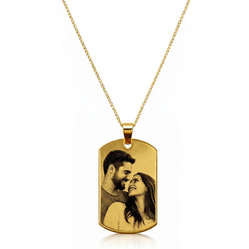 Colar Chapa Dourada Personalizado