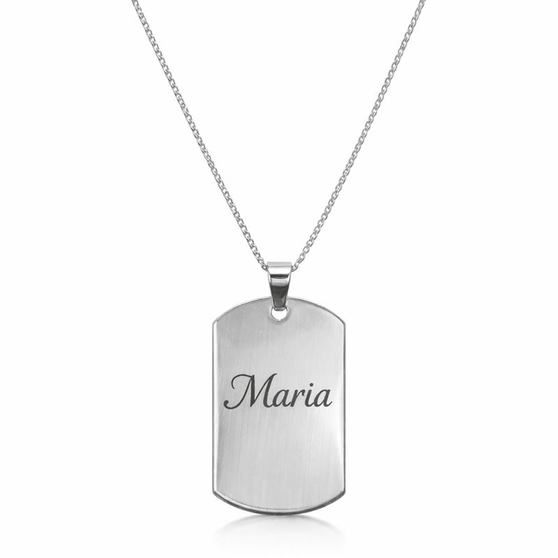 Colar Chapa Prateada Personalizado