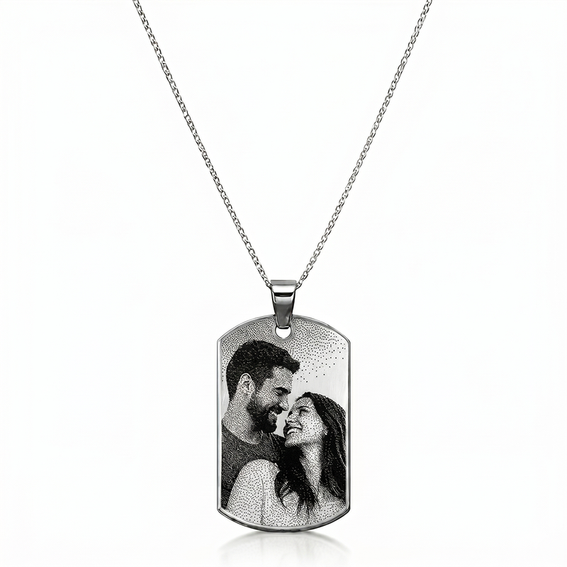 Colar Chapa Prateada Personalizado