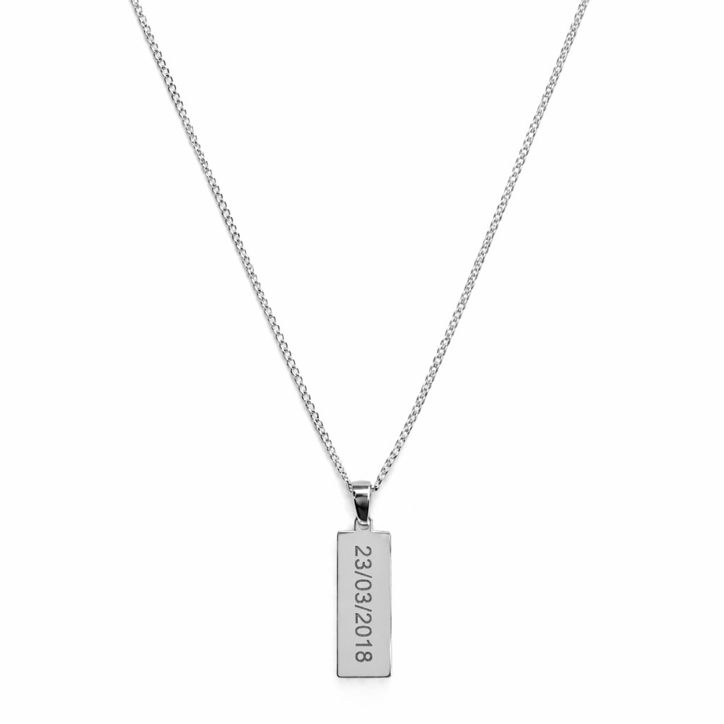 Colar Barra Prateada Personalizado