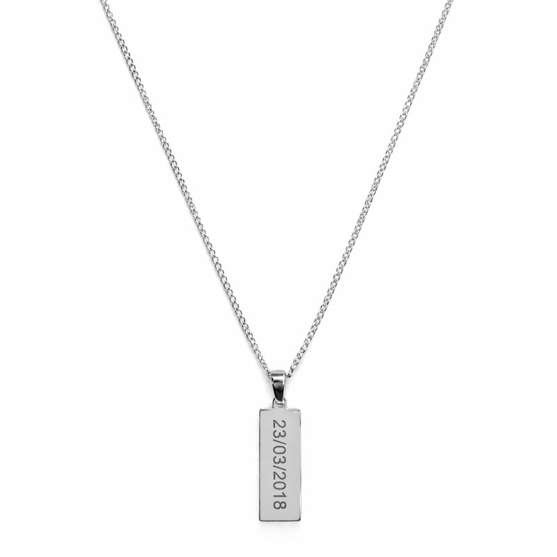 Colar Barra Prateada Personalizado
